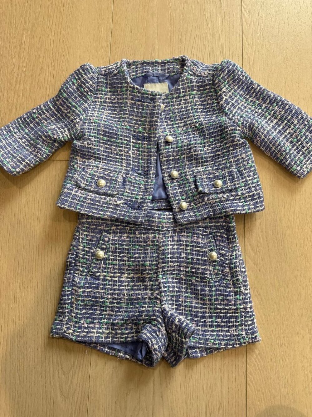 Janie and Jack Purple Tweed Jacket & Shorts Set 18-24 months